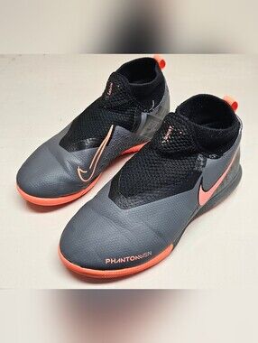 NIKE Phantom VSN Grey Siz 2.5Y Dynamic Fit Indoor Soccer Shoes AO3290-080 Futsal